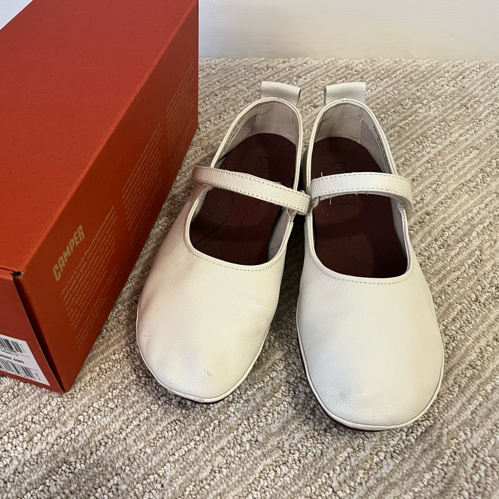 Camper Right Nina white leather Mary Janes - 39